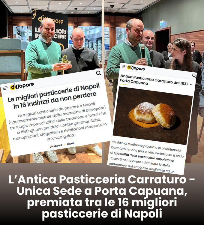 Dissapore ci ha inseriti anche per il 2025, tra le migliori pasticcerie di Napoli.